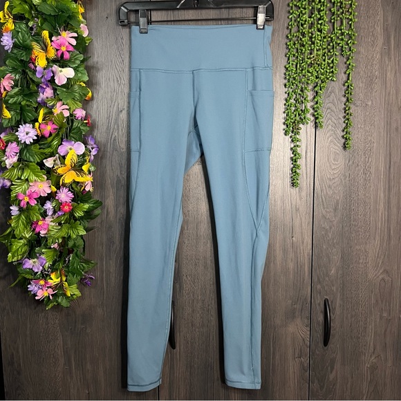 .!🌼3/$30🌼Espidoo Slate Blue Pocket Leggings Size Small - Picture 3 of 16